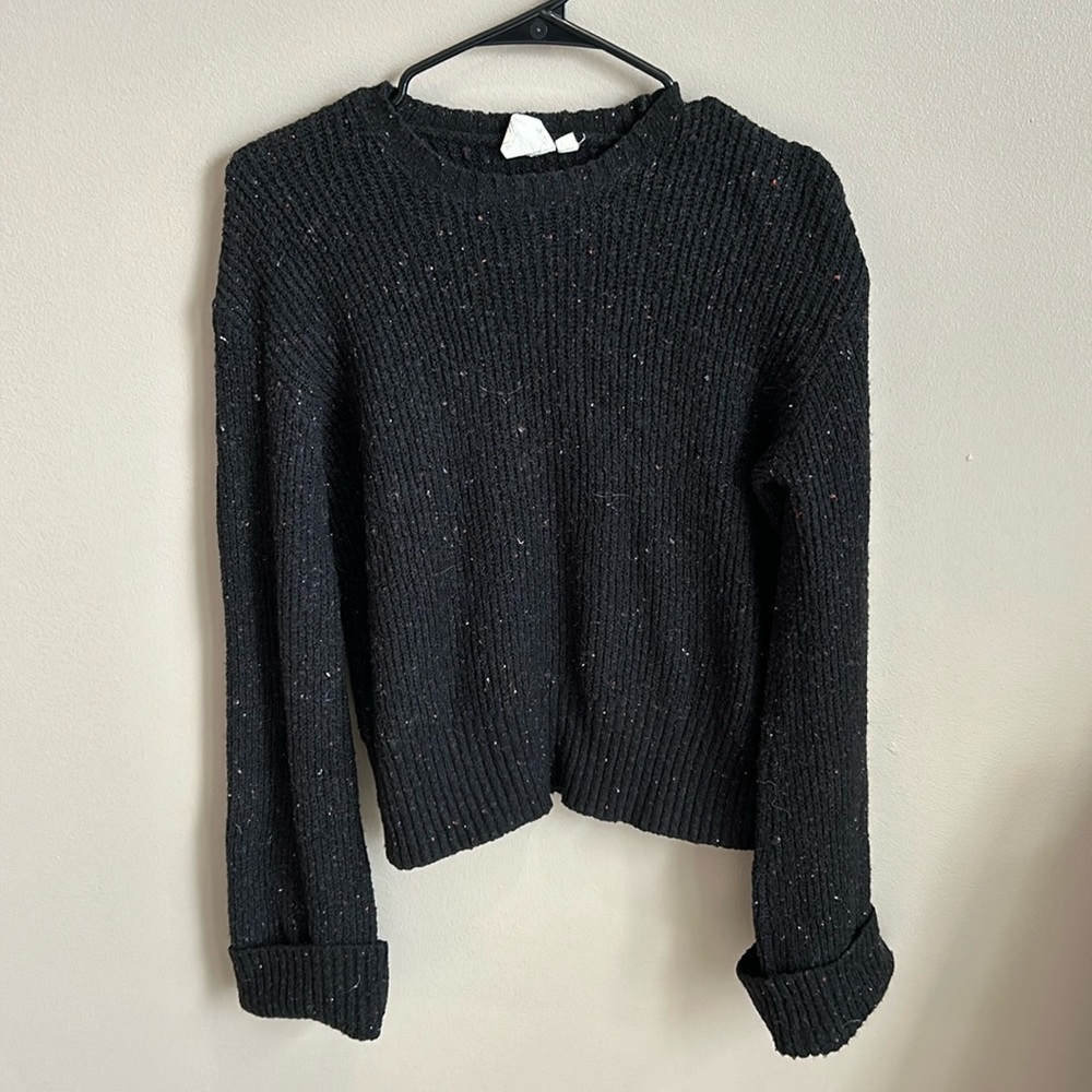 (Xs) black White Crow sweater